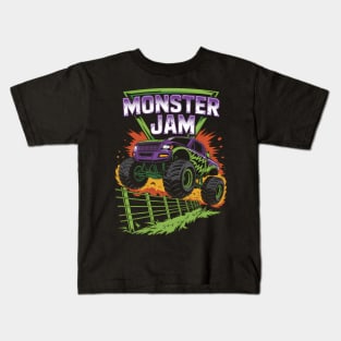 Monster Jam Grave Digger Kid Family Motorsports Kids T-Shirt